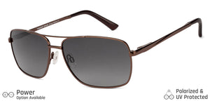 Brown Rectangle Full Rim Extra Wide Unisex Sunglasses by Vincent Chase Polarized-124399