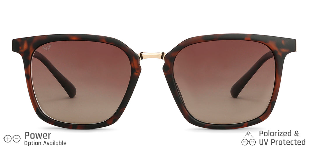 Brown Wayfarer Full Rim Extra Wide Unisex Sunglasses by Vincent Chase Polarized-138546