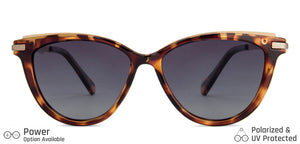 Brown Cat Eye Full Rim Medium Women Sunglasses by Vincent Chase Polarized-140457