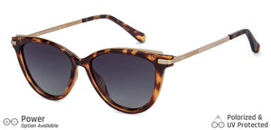 Brown Cat Eye Full Rim Medium Women Sunglasses by Vincent Chase Polarized-140457
