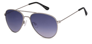 Silver Aviator Full Rim Narrow Unisex Sunglasses by Vincent Chase-146439