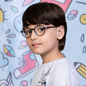 Black Round Full Rim Kids Eyeglasses by Lenskart Junior-128761