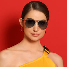 Load image into Gallery viewer, Silver Aviator Full Rim Unisex Sunglasses by Vincent Chase Polarized-130075