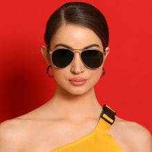 Load image into Gallery viewer, Gold Aviator Full Rim Unisex Sunglasses by Vincent Chase Polarized-130076