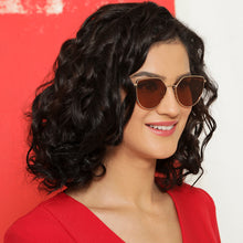 Load image into Gallery viewer, Gold Cat Eye Full Rim Women Sunglasses by Vincent Chase Polarized-139363