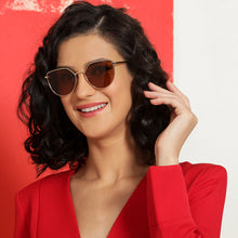 Load image into Gallery viewer, Gold Cat Eye Full Rim Women Sunglasses by Vincent Chase Polarized-139363