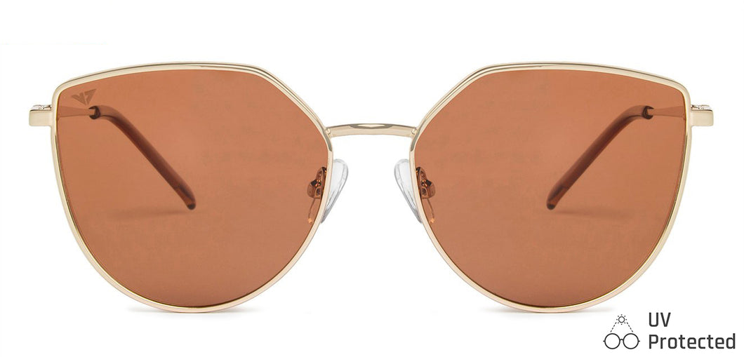 Gold Cat Eye Full Rim Women Sunglasses by Vincent Chase Polarized-139363