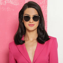 Load image into Gallery viewer, Silver Cat Eye Full Rim Wide Women Sunglasses by Vincent Chase Polarized-139364