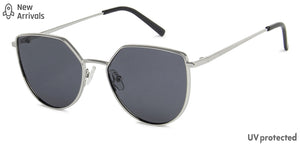 Silver Cat Eye Full Rim Wide Women Sunglasses by Vincent Chase Polarized-139364