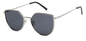 Silver Cat Eye Full Rim Wide Women Sunglasses by Vincent Chase Polarized-139364
