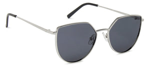 Silver Cat Eye Full Rim Wide Women Sunglasses by Vincent Chase Polarized-139364