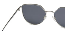 Load image into Gallery viewer, Silver Cat Eye Full Rim Wide Women Sunglasses by Vincent Chase Polarized-139364