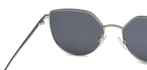Silver Cat Eye Full Rim Wide Women Sunglasses by Vincent Chase Polarized-139364