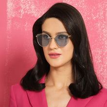Load image into Gallery viewer, Gold Cat Eye Full Rim Wide Women Sunglasses by Vincent Chase Polarized-139365