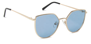 Gold Cat Eye Full Rim Wide Women Sunglasses by Vincent Chase Polarized-139365