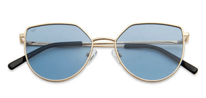 Gold Cat Eye Full Rim Wide Women Sunglasses by Vincent Chase Polarized-139365