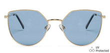 Load image into Gallery viewer, Gold Cat Eye Full Rim Wide Women Sunglasses by Vincent Chase Polarized-139365