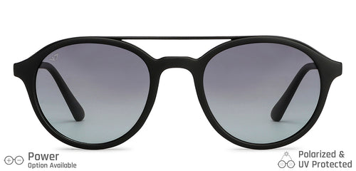 Black Round Full Rim Wide Unisex Sunglasses by Vincent Chase Polarized-138541