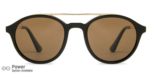 Gold Round Full Rim Wide Unisex Sunglasses by Vincent Chase Polarized-138543