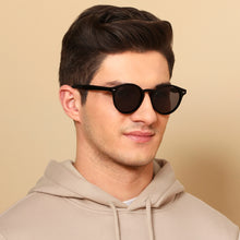 Load image into Gallery viewer, Black Round Full Rim Unisex Sunglasses by Vincent Chase Polarized-131321