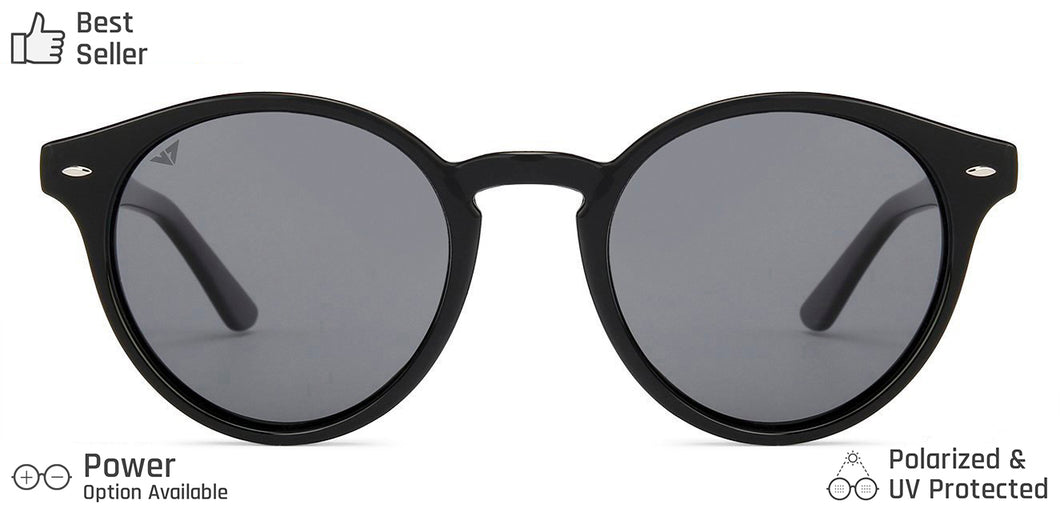 Black Round Full Rim Unisex Sunglasses by Vincent Chase Polarized-131321