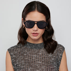 Black Geometric Full Rim Unisex Sunglasses by Vincent Chase Polarized-203728