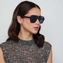 Load image into Gallery viewer, Black Geometric Full Rim Unisex Sunglasses by Vincent Chase Polarized-203728