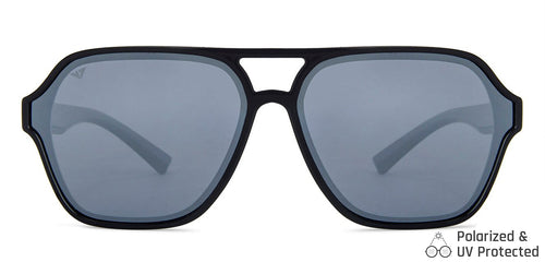 Black Geometric Full Rim Unisex Sunglasses by Vincent Chase Polarized-203728