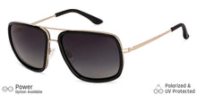 Load image into Gallery viewer, Gold Square Full Rim Unisex Sunglasses by Vincent Chase Polarized-138531