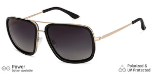 Gold Square Full Rim Unisex Sunglasses by Vincent Chase Polarized-138531