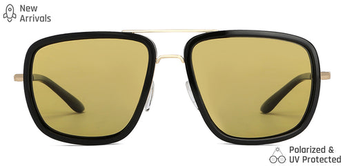 Gold Square Full Rim Unisex Sunglasses by Vincent Chase Polarized-146646