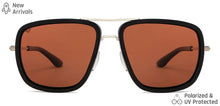 Load image into Gallery viewer, Gold Square Full Rim Unisex Sunglasses by Vincent Chase Polarized-146648