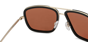 Gold Square Full Rim Unisex Sunglasses by Vincent Chase Polarized-146648