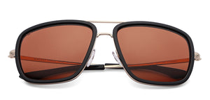 Gold Square Full Rim Unisex Sunglasses by Vincent Chase Polarized-146648