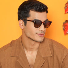 Load image into Gallery viewer, Brown Round Full Rim Unisex Sunglasses by Vincent Chase Online-139500