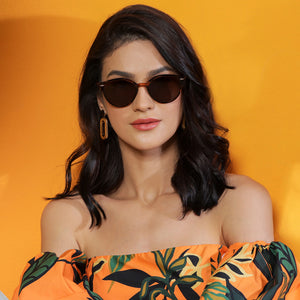 Brown Round Full Rim Unisex Sunglasses by Vincent Chase Online-139500