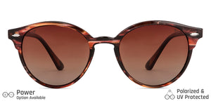 Brown Round Full Rim Unisex Sunglasses by Vincent Chase Online-139500