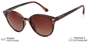 Brown Round Full Rim Unisex Sunglasses by Vincent Chase Online-139500