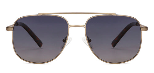 Gold Square Full Rim Wide Unisex Sunglasses by Vincent Chase Polarized-137071