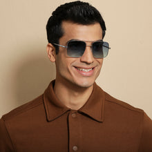 Load image into Gallery viewer, Silver Square Full Rim Extra Wide Unisex Sunglasses by Vincent Chase Polarized-137081