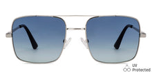 Load image into Gallery viewer, Silver Square Full Rim Extra Wide Unisex Sunglasses by Vincent Chase Polarized-137081