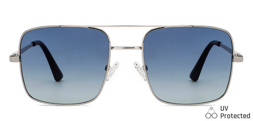 Silver Square Full Rim Extra Wide Unisex Sunglasses by Vincent Chase Polarized-137081
