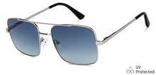 Load image into Gallery viewer, Silver Square Full Rim Extra Wide Unisex Sunglasses by Vincent Chase Polarized-137081