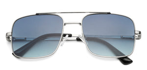 Silver Square Full Rim Extra Wide Unisex Sunglasses by Vincent Chase Polarized-137081