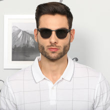 Load image into Gallery viewer, Black Clubmaster Full Rim Wide Unisex Sunglasses by Vincent Chase Polarized-137709