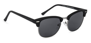 Black Clubmaster Full Rim Wide Unisex Sunglasses by Vincent Chase Polarized-137709