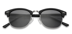 Black Clubmaster Full Rim Wide Unisex Sunglasses by Vincent Chase Polarized-137709