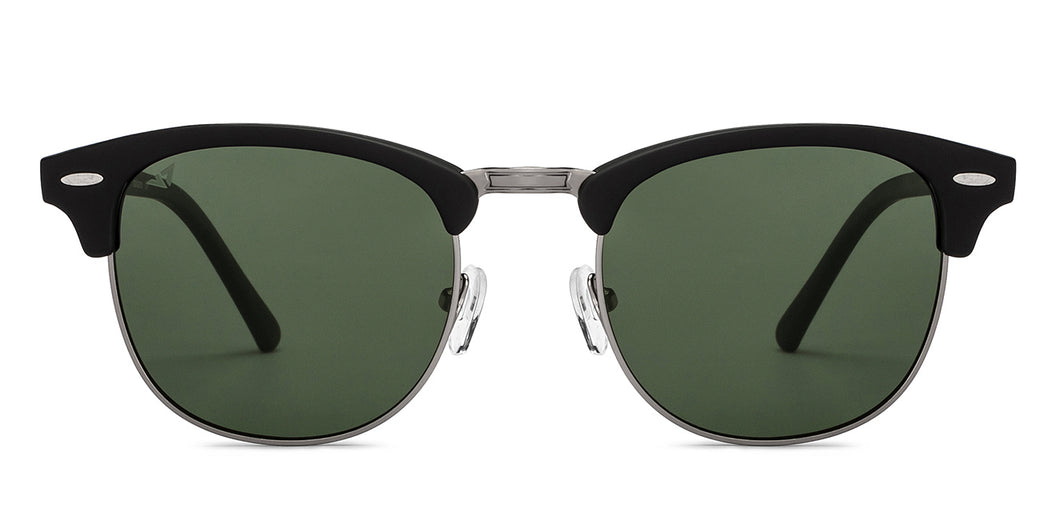 Black Clubmaster Full Rim Unisex Sunglasses by Vincent Chase Polarized-200484