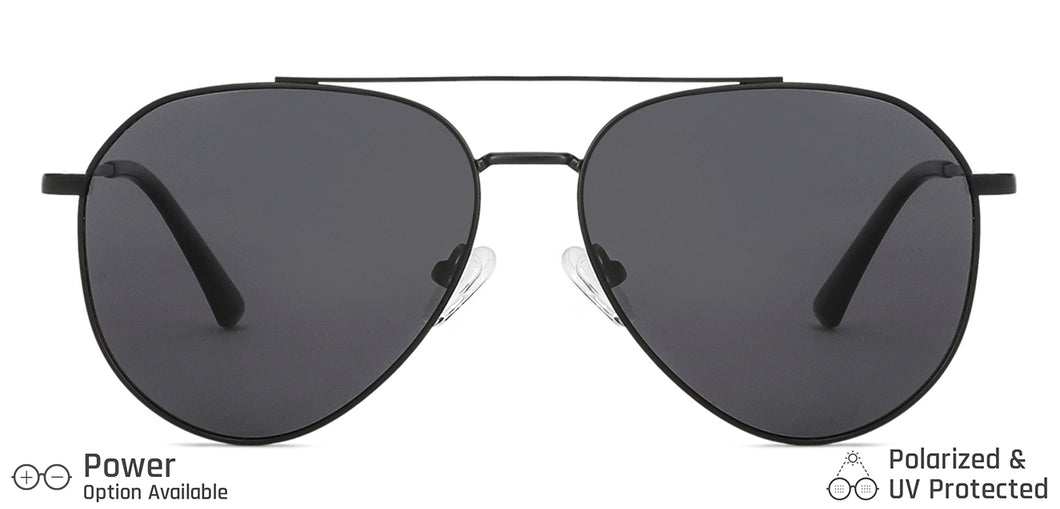 Black Aviator Full Rim Unisex Sunglasses by Vincent Chase Polarized-138378