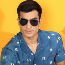 Load image into Gallery viewer, Grey Aviator Full Rim Unisex Sunglasses by Vincent Chase Polarized-138381